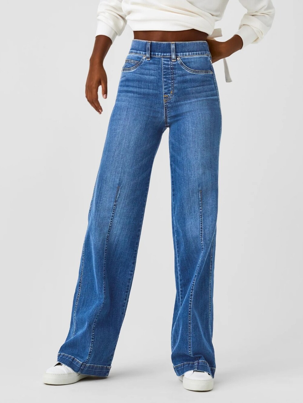 Spanx Wide Leg Front Seam Jeans Small Petite Sp